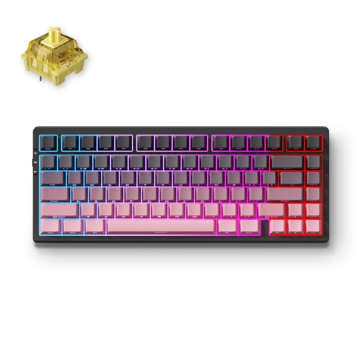 MCHOSE MCHOSE G75 Pro Black Pink Cream Shaft Tri-mode Gasket Structure Mechanical gaming toetsenbord