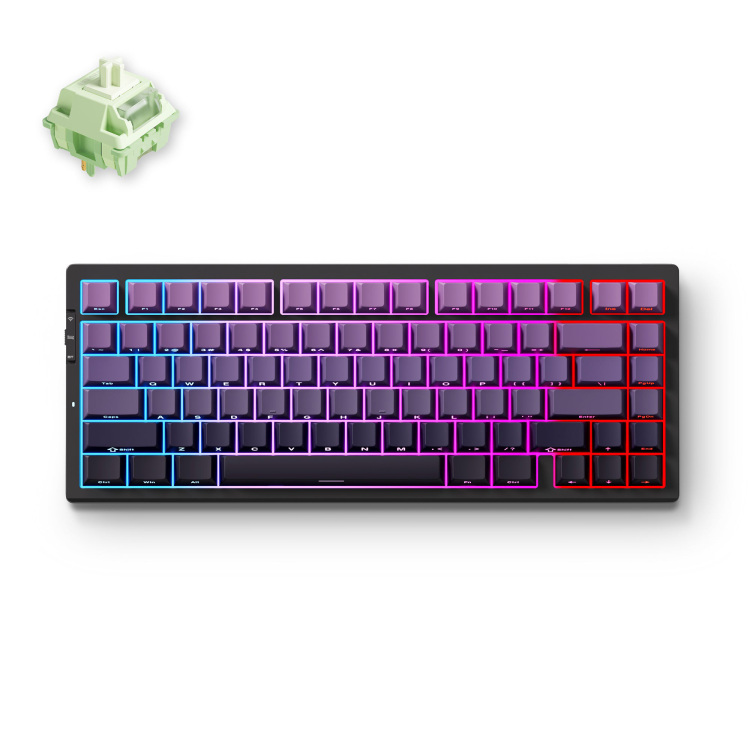 MCHOSE MCHOSE G75 Pro Tri-mode Black Purple Gradient Matcha Latte V2 Gasket Structure Mechanical gaming toetsenbord