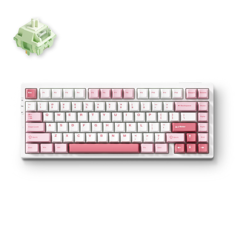 MCHOSE MCHOSE G75 Pro White Pink Matcha Latte V2 Tri-mode Gasket Structure Gaming Mechanical gaming toetsenbord