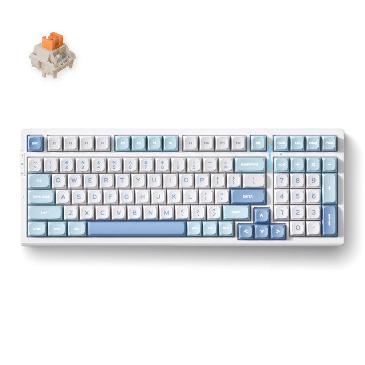 MCHOSE MCHOSE G98 Pro Blue Flame Orange Wireless Tri-Mode Custom Mechanical gaming toetsenbord