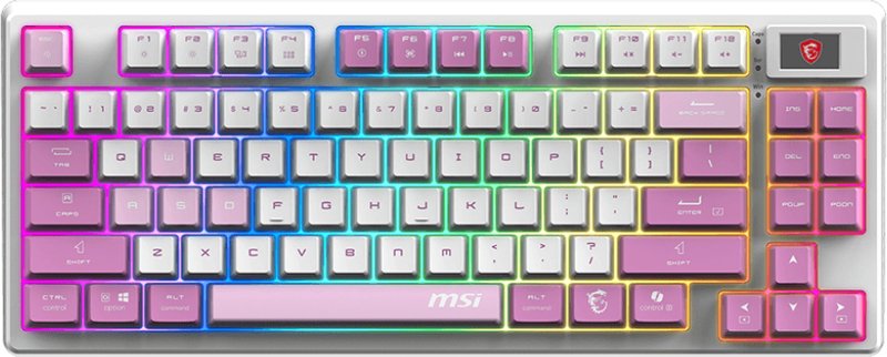 MSI Msi Forge Gk600 Tkl W Violet Us - Gaming Keyboard - Mechanical Linear Switches - Rgb Led