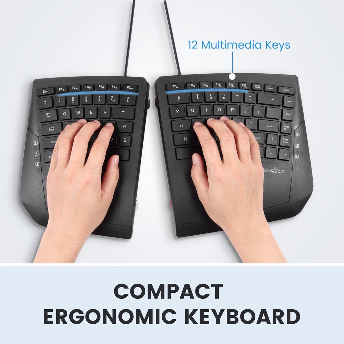 Perixx periboard 524b bedraad ergonom 9 orig - Perixx Periboard-524B Bedraad Ergonomisch Toetsenbord (zwart)