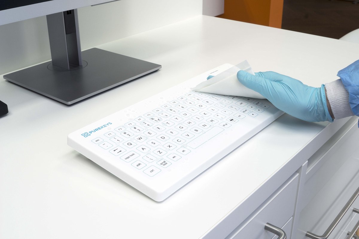 Purekeys draadloos medisch toetsenbord 4 orig - Purekeys Draadloos Medisch Toetsenbord (wit)