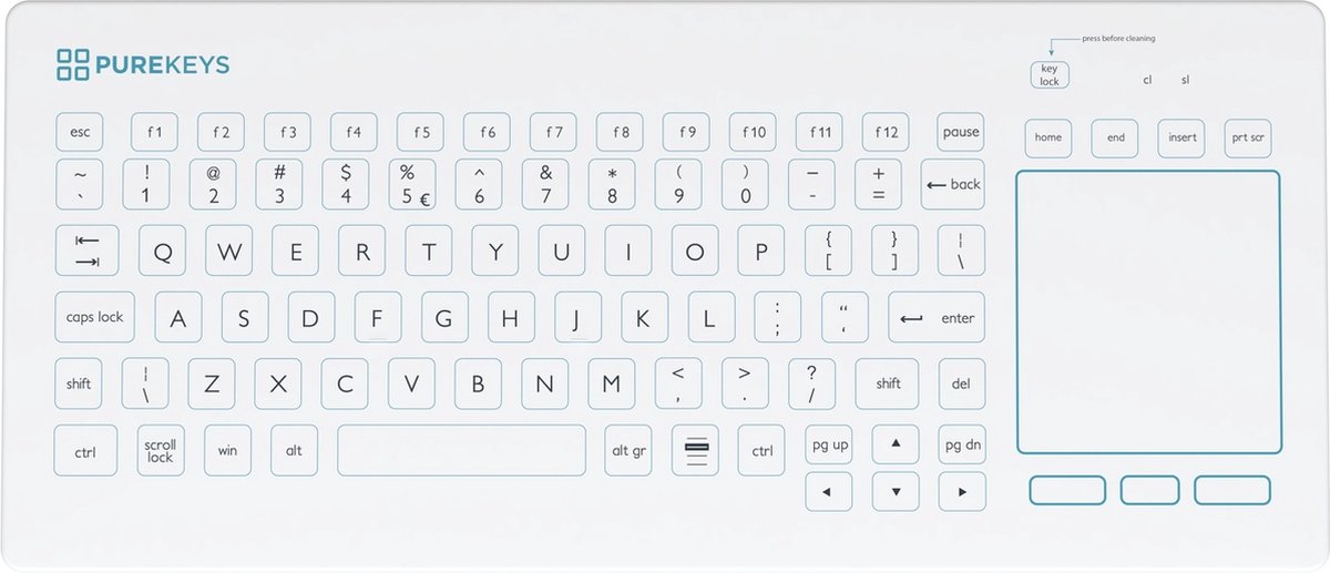 Purekeys medisch toetsenbord bedraad me 2 orig - Purekeys Medisch Toetsenbord (wit)