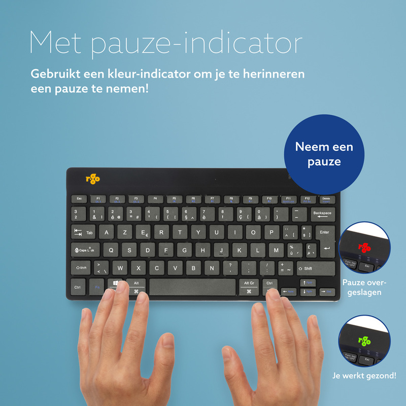 R go compact break toetsenbord draa 775282 2 orig - R-Go Tools Compact Break Draadloos Zwart Azerty Belgisch Toetsenbord