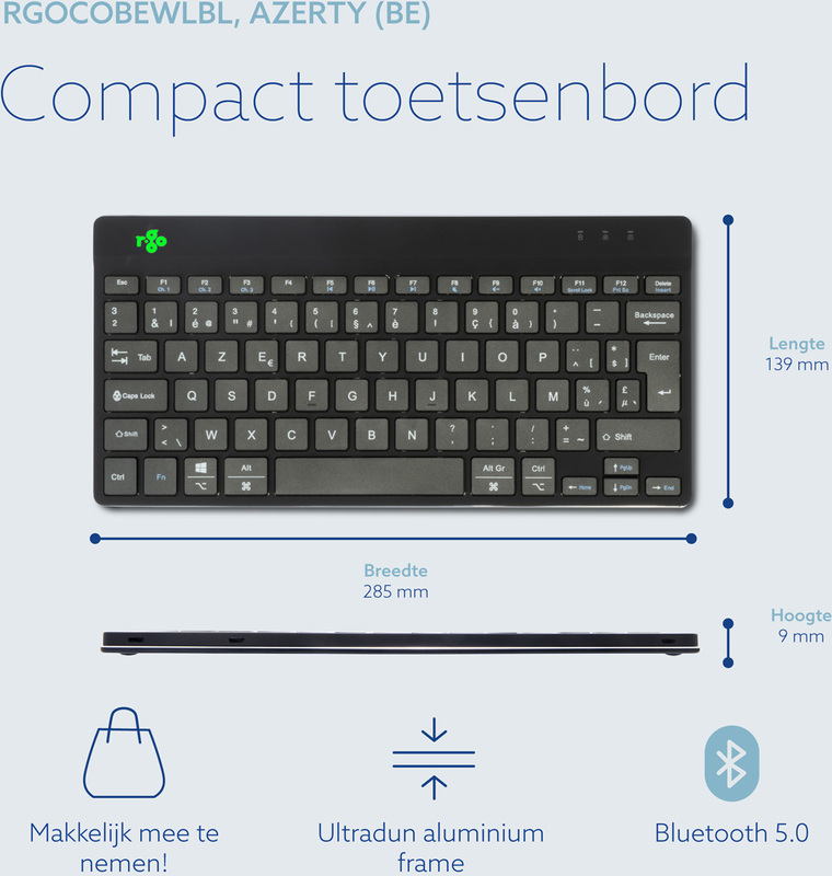 R go compact break toetsenbord draa 775282 4 orig - R-Go Tools Compact Break Draadloos Zwart Azerty Belgisch Toetsenbord