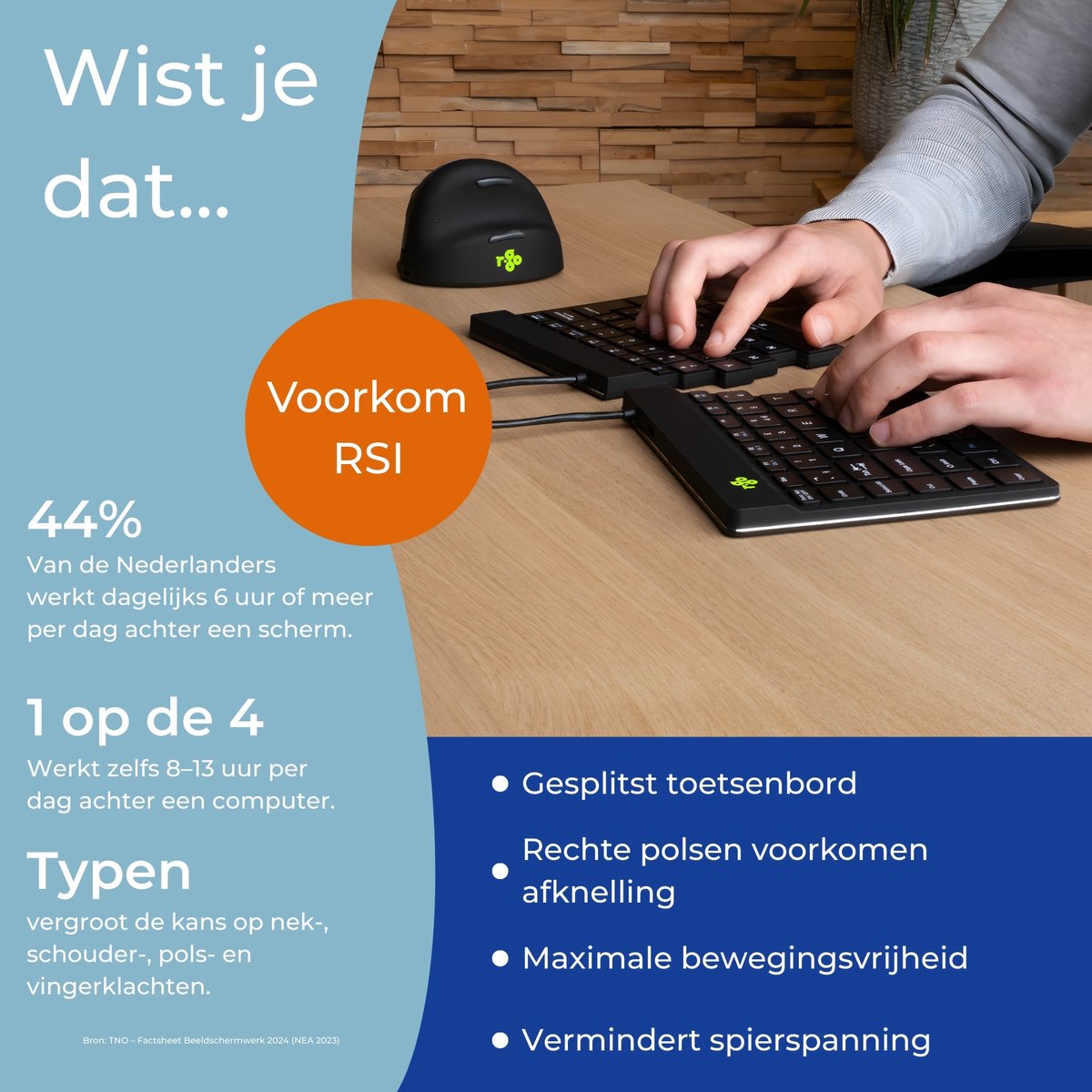 R go split break ergonomisch toetse 2 orig - R-Go Split Break Toetsenbord (zwart)
