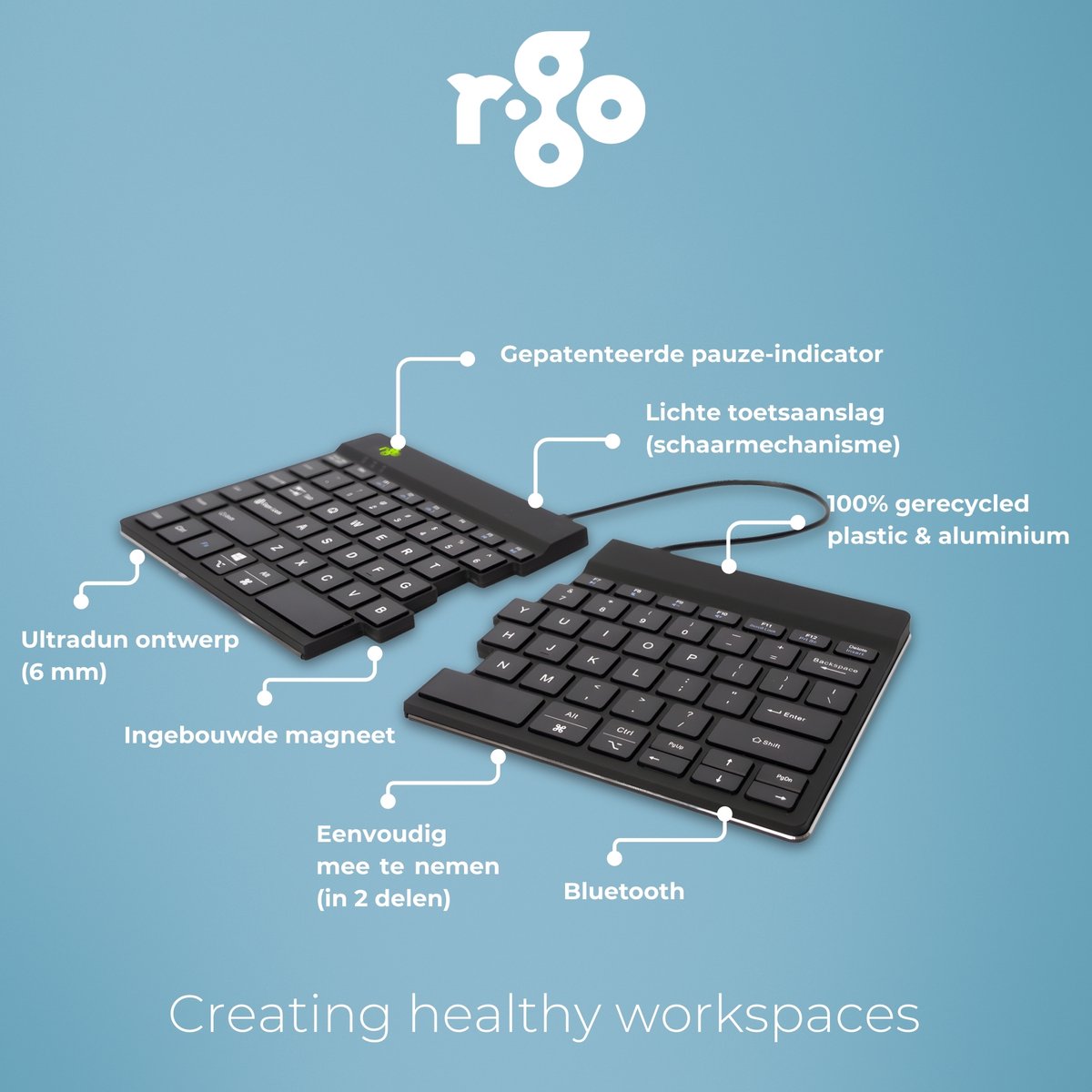 R go split break ergonomisch toetse 3 orig - R-Go Split Break Toetsenbord (zwart)
