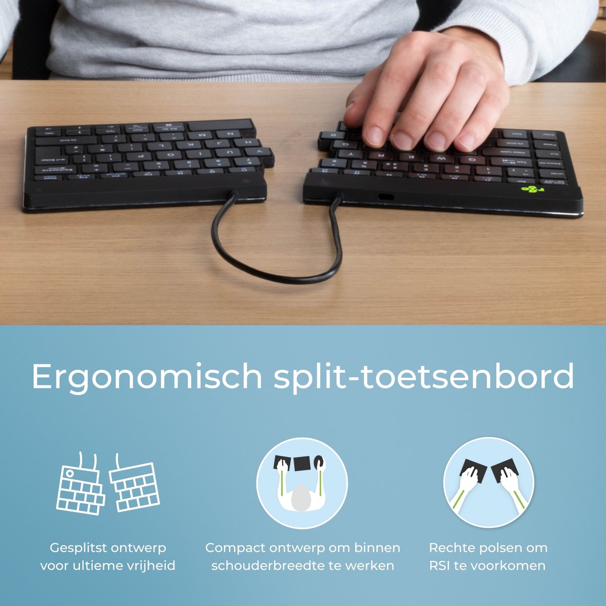 R go split break ergonomisch toetse 6 orig - R-Go Split Break Toetsenbord (zwart)