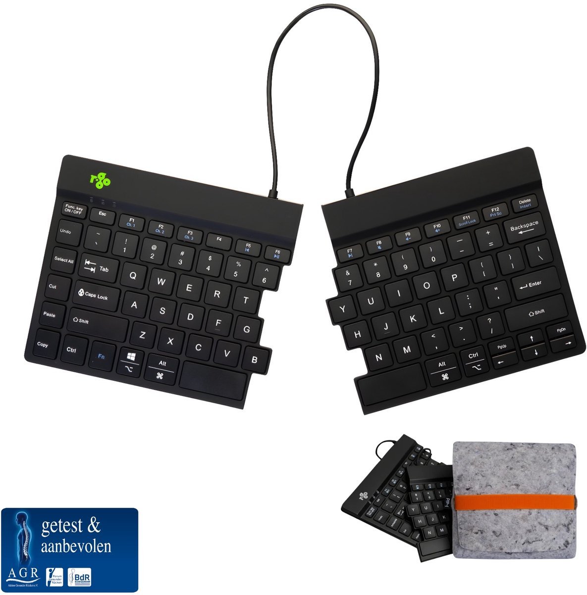 R go split break ergonomisch toetse
