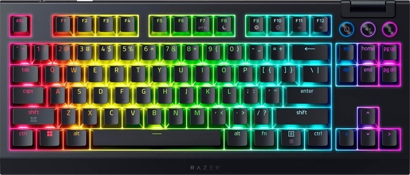Razer blackwidow v4 draadloos toetse 775554 - Razer BlackWidow V4 Tenkeyless HyperSpeed Linear Yellow toetsenbord