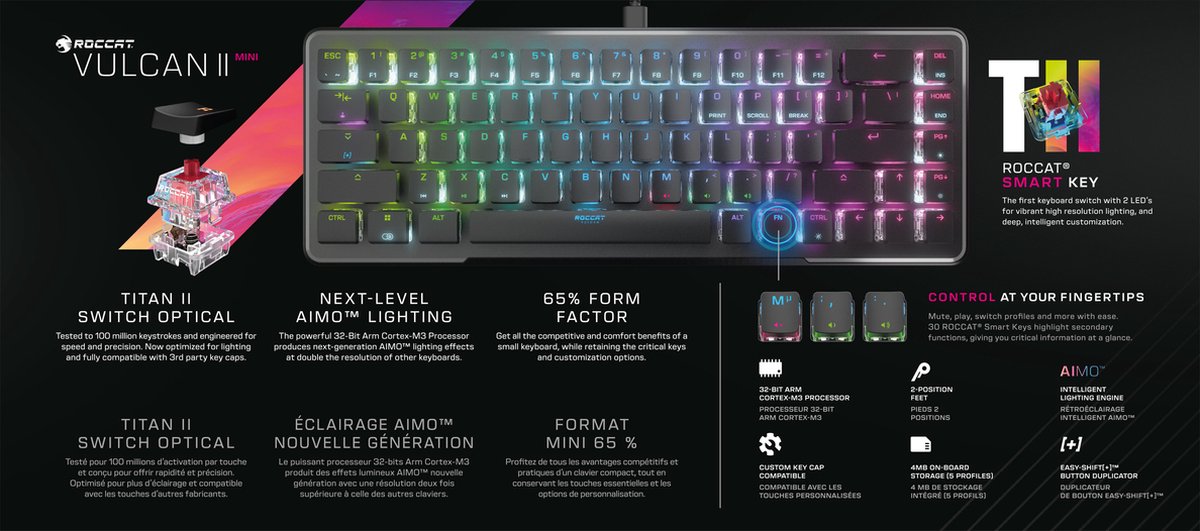 Roccat vulcan ii mini mechanisch opti 6529371 3 orig - Roccat Vulcan II Mini Mechanisch Optisch Gaming Toetsenbord (zwart)