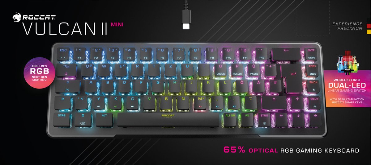 Roccat vulcan ii mini mechanisch opti 6529371 6 orig - Roccat Vulcan II Mini Mechanisch Optisch Gaming Toetsenbord (zwart)