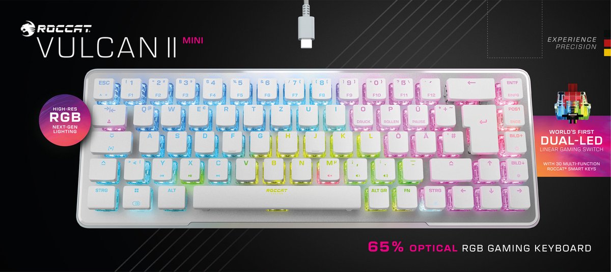 Roccat vulcan ii mini mechanisch opti 6529511 10 orig - Roccat Vulcan II Mini Mechanisch Optisch Gaming Toetsenbord (wit)
