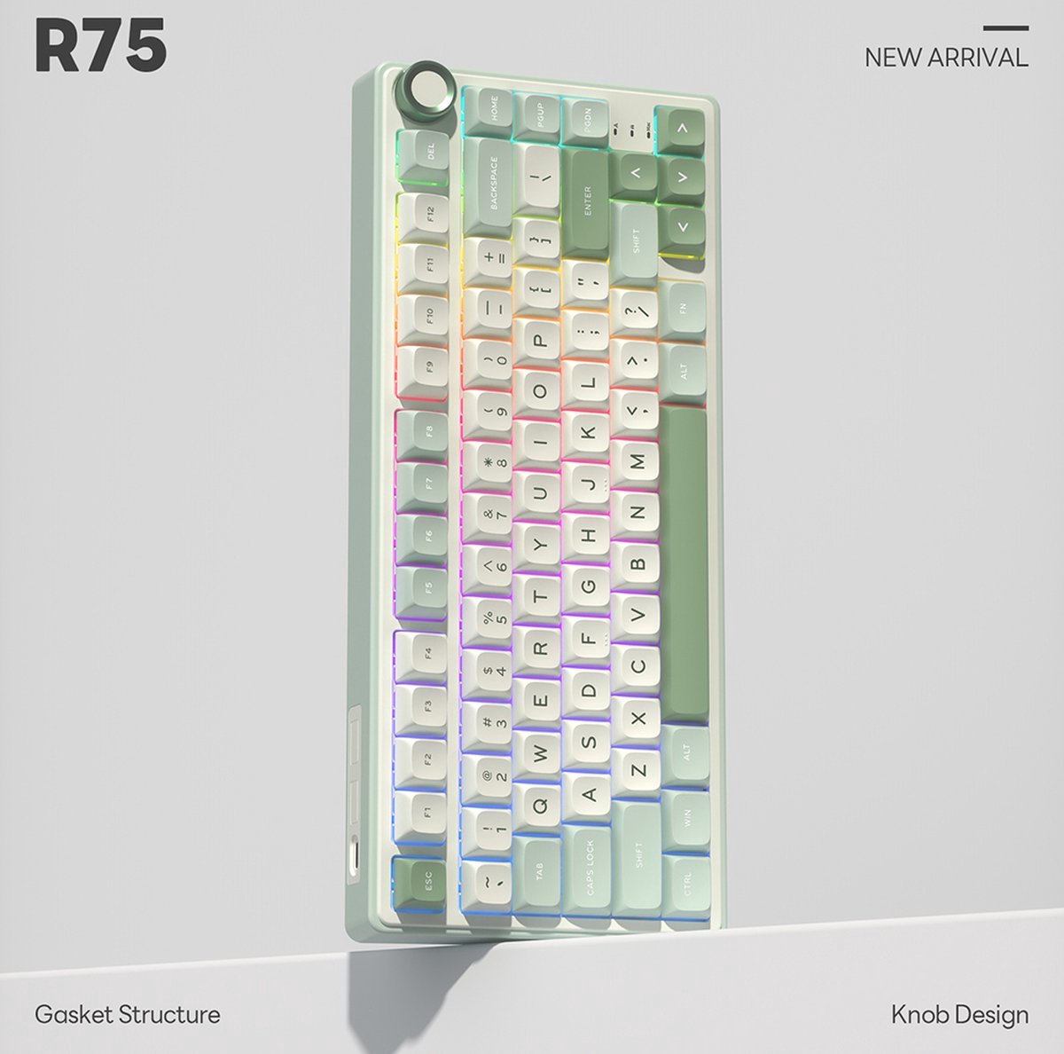 Royal kludge rkr75 mechanisch toetse 6529501 8 orig - Royal Kludge Rkr75 Toetsenbord (zilver)