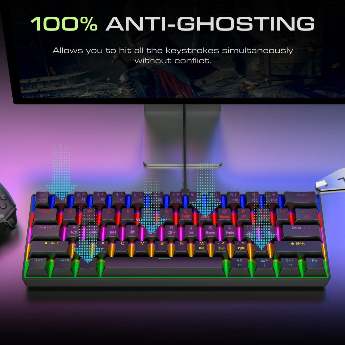 Tmice cx23 60 mechanical keyboard bl 6880881 2 orig - TMICE Cx23 Toetsenbord (wit)