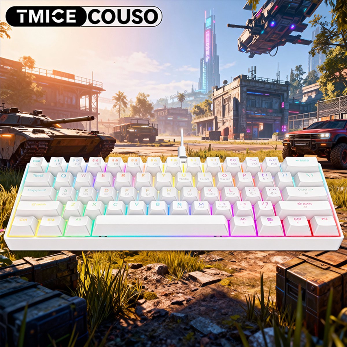 Tmice cx23 60 mechanical keyboard bl 6880881 5 orig - TMICE Cx23 Toetsenbord (wit)