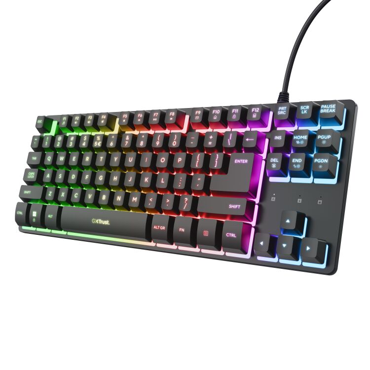 Trust Trust GXT 833 Thado Toetsenbord met TKL-verlichting gaming toetsenbord