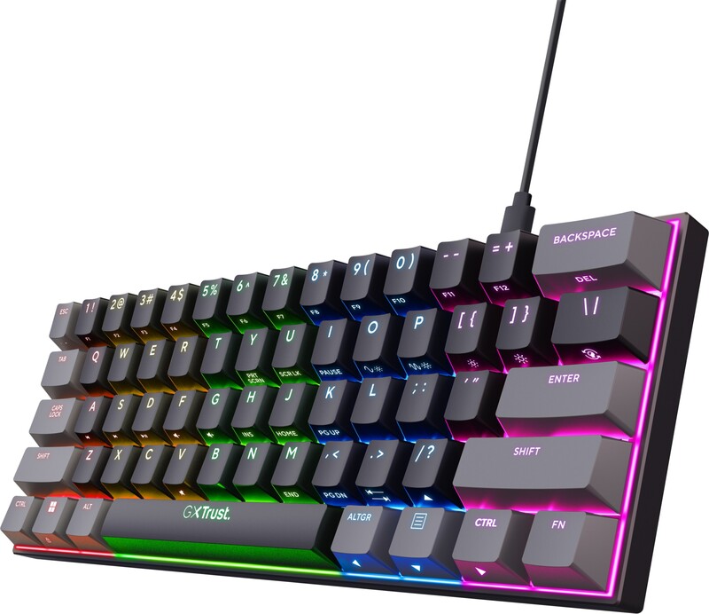 Trust gxt 867 acira 60 mini mechanis 2 orig - Trust GXT 867 Acira Mini Mechanisch Toetsenbord Zwart