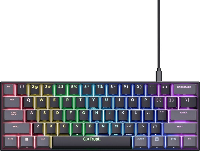 Trust gxt 867 acira 60 mini mechanis - Trust GXT 867 Acira Mini Mechanisch Toetsenbord Zwart