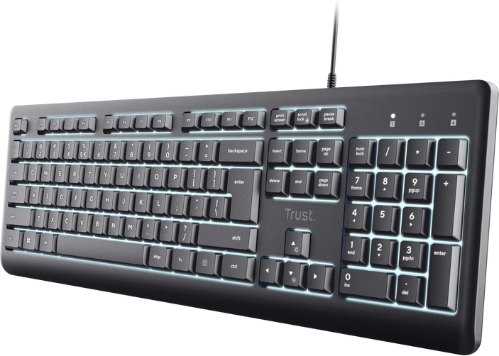 Trust primo verlicht toetsenbord sti 2 orig - Trust Primo Illuminated Keyboard USB Black US QWERTY