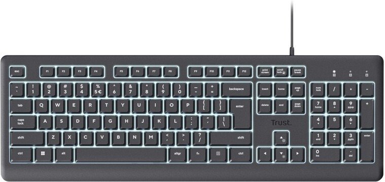 Trust primo verlicht toetsenbord sti - Trust Primo Illuminated Keyboard USB Black US QWERTY