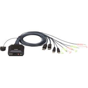 Aten 2 poorts kvm schakelaar zwart 7231598 2 orig - ATEN Cs22Dp-At 2-poorts DisplayPort KVM-switch