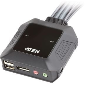 Aten 2 poorts kvm schakelaar zwart 7231598