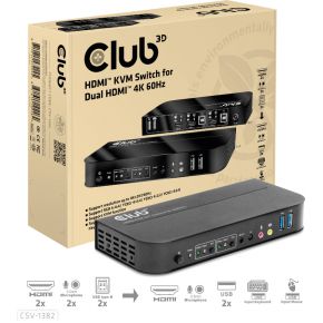 Club 3d csv 1382 kvm switch 4 orig - Club 3D CSV-1382 2-poorts HDMI KVM-switch