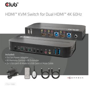 Club 3d csv 1382 kvm switch 5 orig - Club 3D CSV-1382 2-poorts HDMI KVM-switch