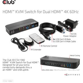 Club 3d csv 1382 kvm switch 7 orig - Club 3D CSV-1382 2-poorts HDMI KVM-switch