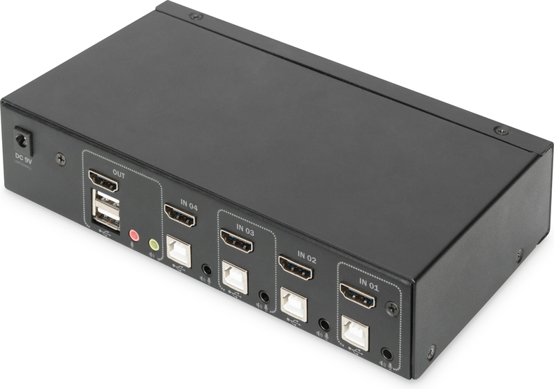 Digitus ds 12880 kvm switch zwart 5 orig - Digitus DS-12880 4-poorts HDMI KVM-switch