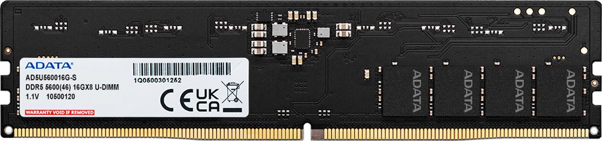 ADATA Adata Ddr5 5600 U-Dimm Geheugenmodule 8 Gb 1 X 8 Gb 288-Pin Dimm