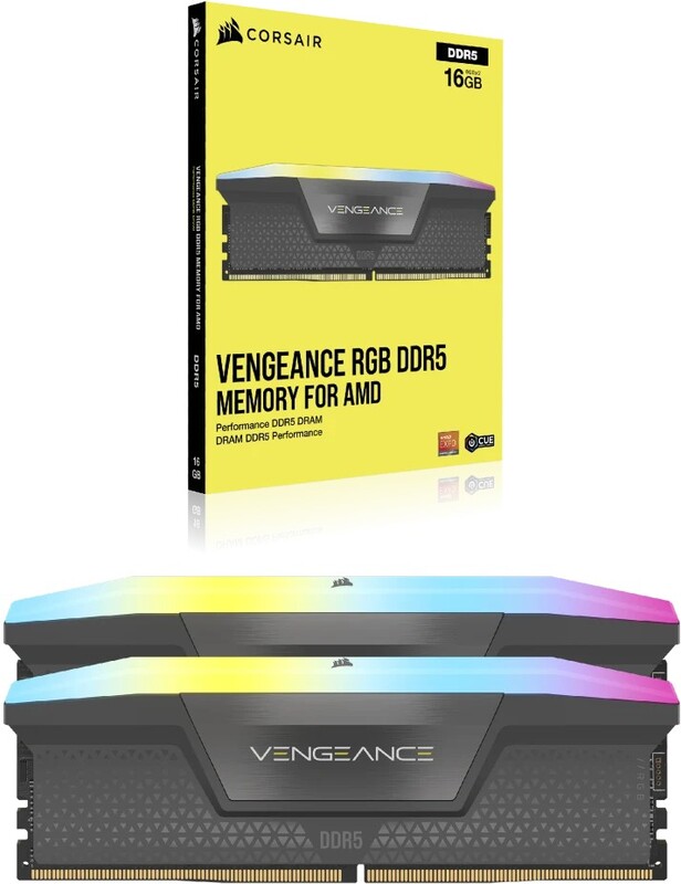 Corsair 64 gb ddr5 5600 2x 32 8 orig - Corsair Vengeance RGB AMD EXPO Kit 64GB DDR5-5600 Geheugen (Grey)
