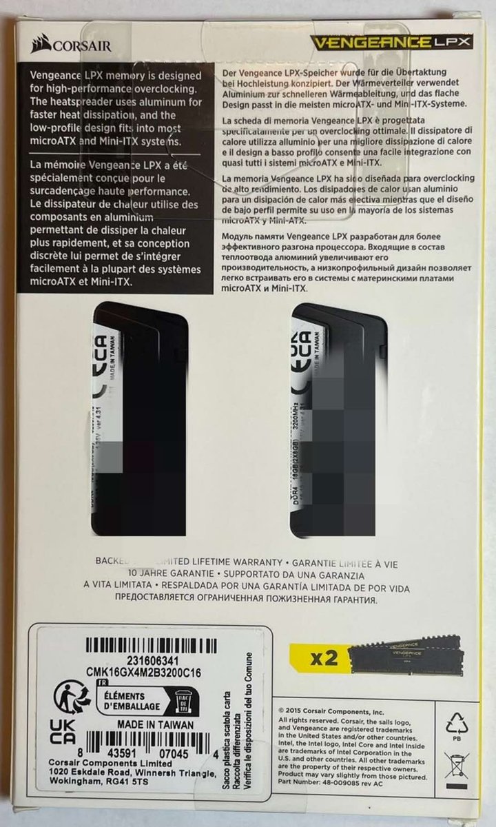 Vengeance LPX 16GB (2x8GB) DDR4 3200MHz C16 Desktop Memory Kit - afbeelding 3
