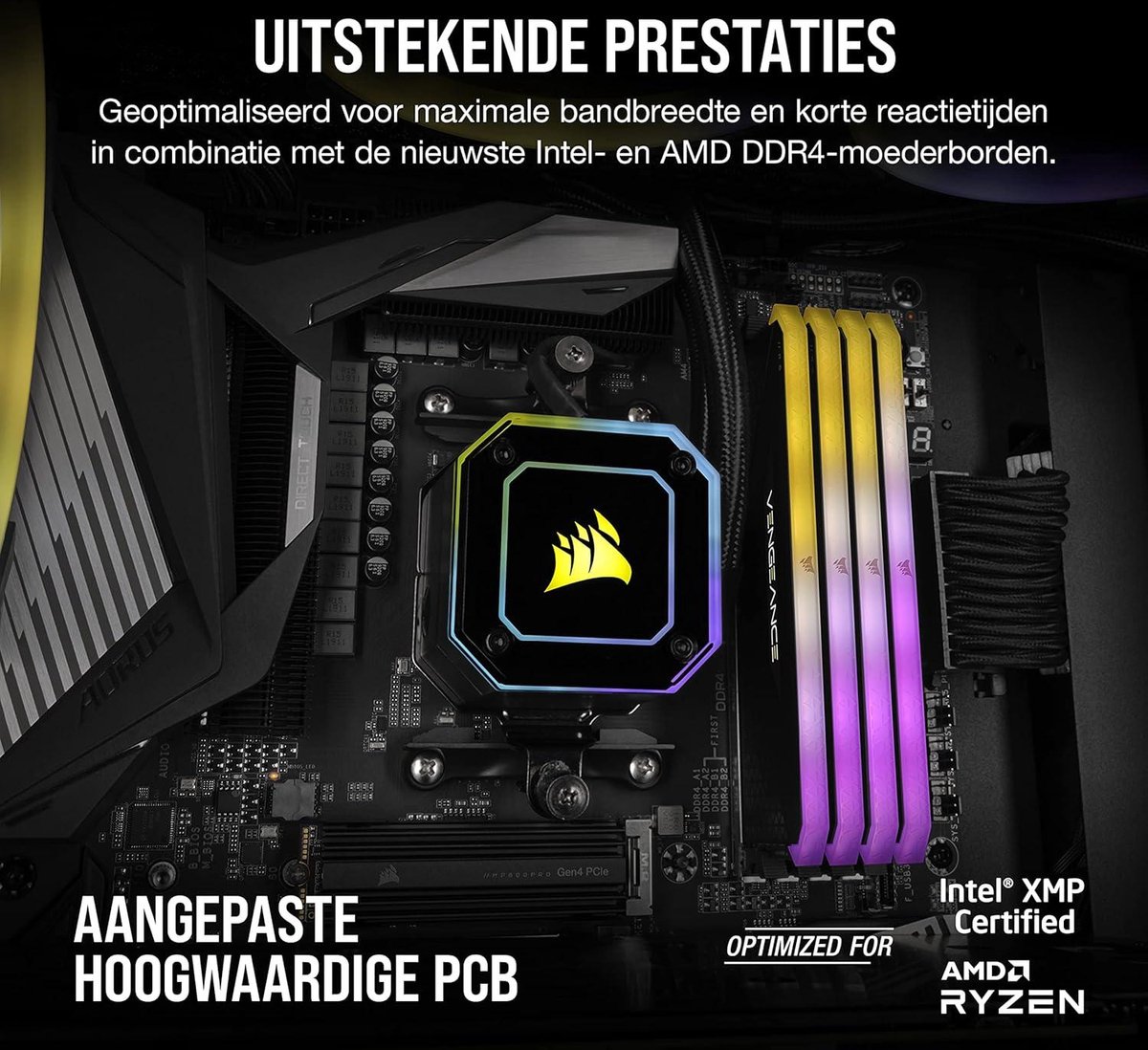 Corsair Vengeance Rgb Rs 16Gb Ddr4 3600 (Pc4-28800) C18 Desktop Memory - Zwart - afbeelding 3