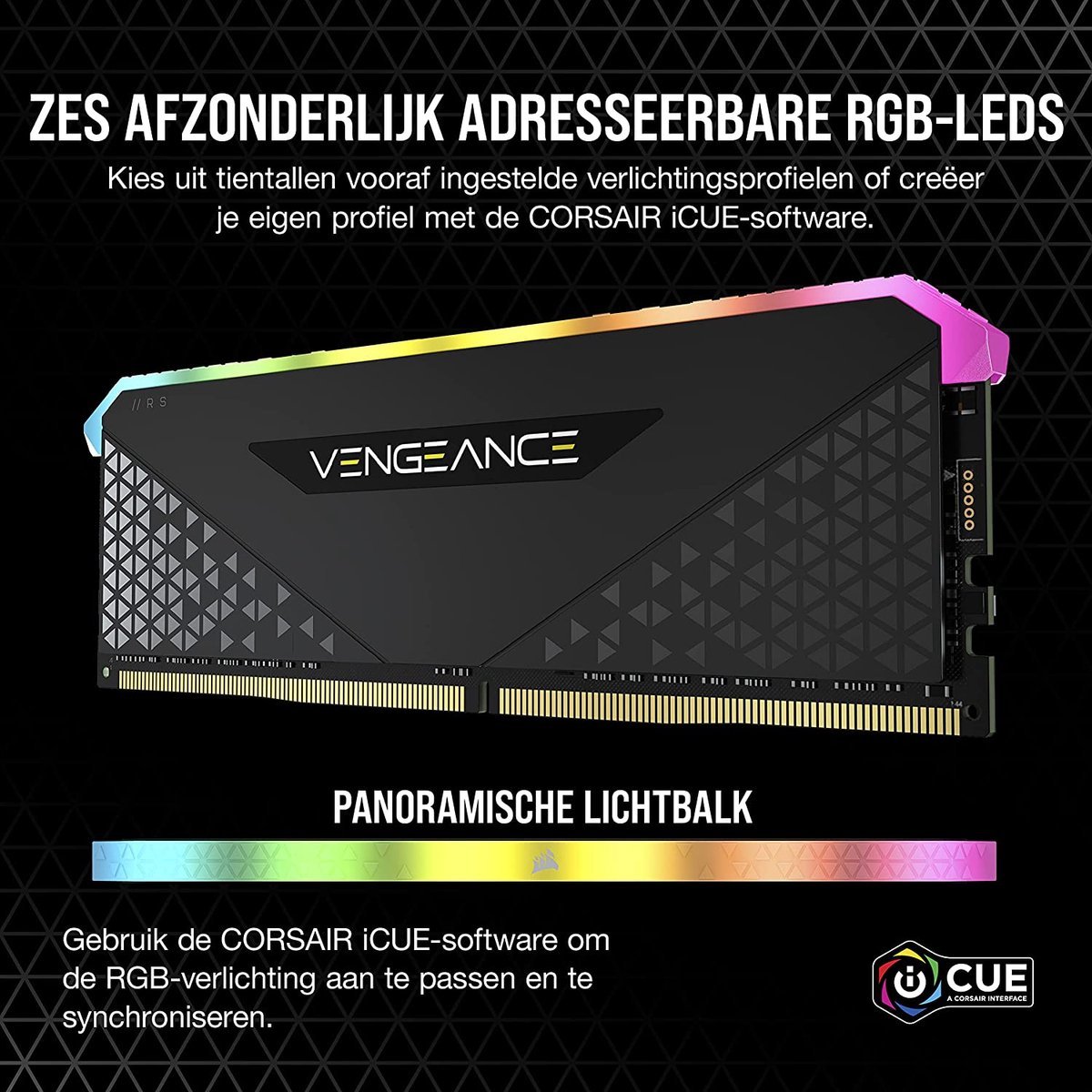 Corsair Vengeance Rgb Rs – Ddr4 Werkgeheugenset Voor Pc – 16 Gb (2 X 8 Gb) –
