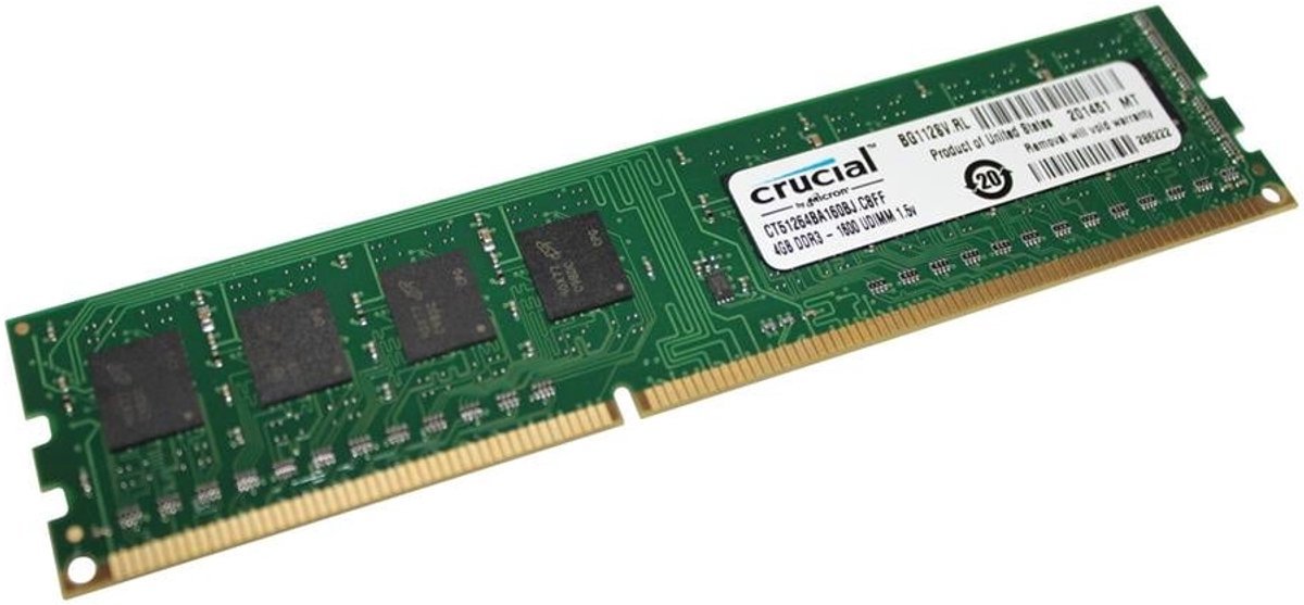 Crucial 4Gb Ddr3 1600 Mhz Udimm Geheugenmodule 1 X 4 Gb - afbeelding 2