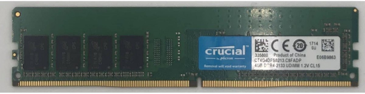 Crucial Crucial Ct4G4Dfs8213 4Gb Ddr4 2133Mhz (1 X 4 Gb)