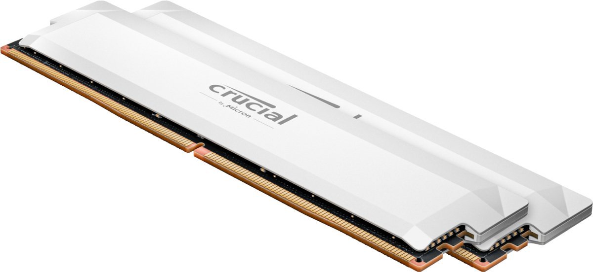 CRUCIAL Crucial Ddr5 Pro Ram-Geheugen - Overclocking Edition - Kit 64Gb (2 X 32Gb) - 6000 Mt/S - Cl40 - Udimm - Wit
