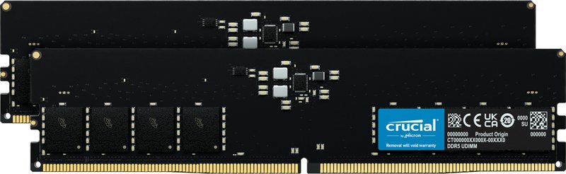 Ddr5 32gb pc 4800 cl40 2x16gb cruci - Crucial 32GB Kit (2 x 16GB) DDR5-4800 UDIMM Geheugen