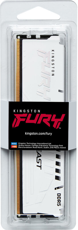 Fury beast 16 gb 1 x 16 3 orig - Kingston FURY Beast White 16GB DDR5 5200MT/s CL40 Desktop Geheugen