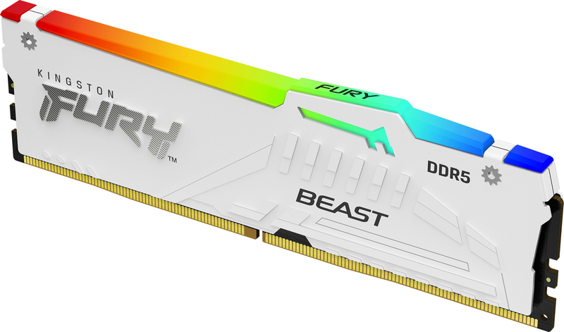 Kingston ddr5 fury beast white 1x32gb 6 2080 2 orig - Kingston FURY Beast DDR5 White RGB 32GB 6000MT/s CL36 Geheugen