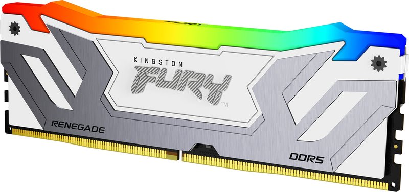 Kingston ddr5 fury renegade white 1x24g 3632 - Kingston FURY Renegade RGB CUDIMM 24GB DDR5-8400 Geheugen (White)