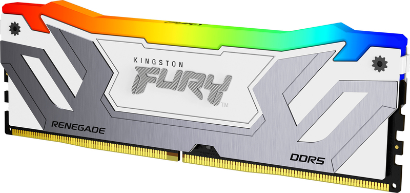 Kingston ddr5 fury renegade white 2x24g 3 orig - Kingston FURY Renegade RGB CUDIMM 48GB DDR5-8400 Geheugen (White)