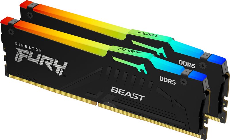 Kingston fury 32 gb ddr5 6000 2x 16 2063 - Kingston FURY Beast RGB 2x16GB DDR5-6000 Geheugen
