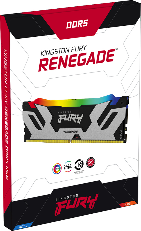 Kingston kf564c32rsak2 32 ram 32gb 6400 4 orig - Kingston FURY Renegade RGB 32GB DDR5-6400 Geheugen (Black And Silver)