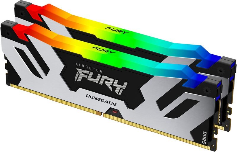Kingston kf564c32rsak2 32 ram 32gb 6400 - Kingston FURY Renegade RGB 32GB DDR5-6400 Geheugen (Black And Silver)