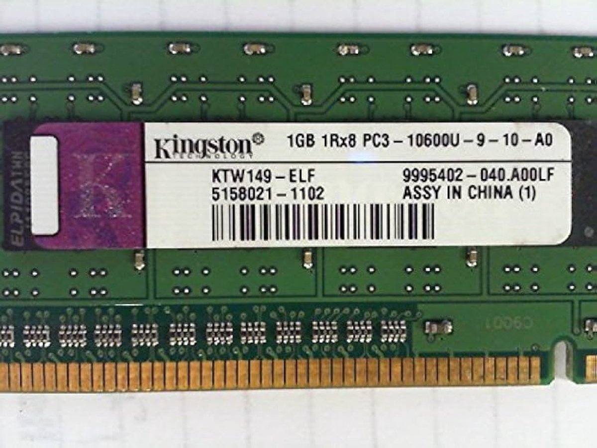 Kingston Ktw149-Eld – 1Gb Ddr3 1333Mhz Dimm Desktop Geheugen – Betrouwbaar & Compact