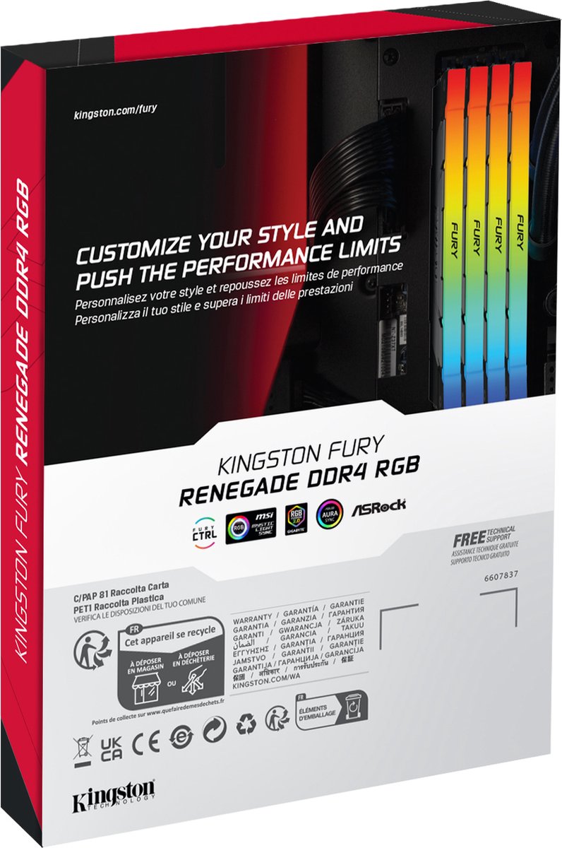 FURY Renegade RGB 16GB DDR4-3200 Geheugen (Black) - afbeelding 2
